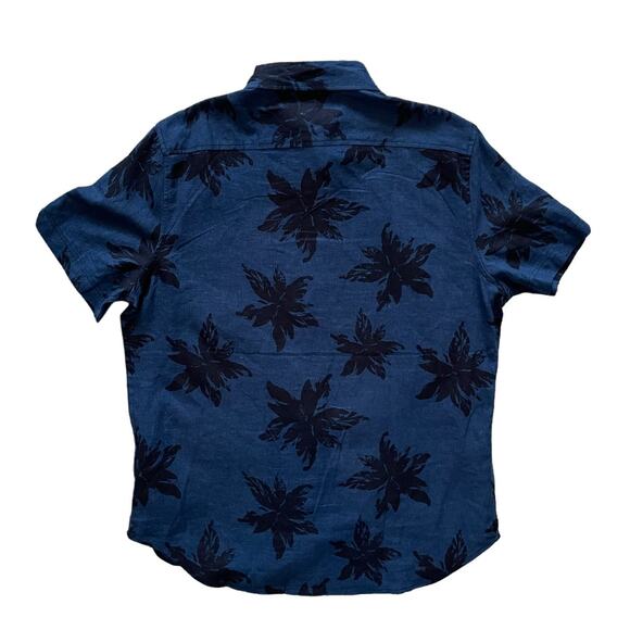 Men's BEN SHERMAN Tikki Aloha Hawaiian Short Sleeve Shirt Blue|Navy Size M NEW - Picture 2 of 7